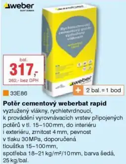 DEK Potěr cementový weberbat rapid nabídka