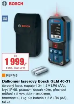 DEK Bosch dálkoměr laserový glm 40-31 nabídka