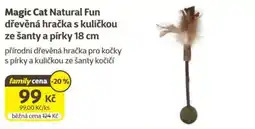 Super Zoo Magic Cat Natural Fun dřevěná hračka s kuličkou ze šanty a pírky 18 cm nabídka