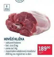 Makro Hovězí kližka nabídka