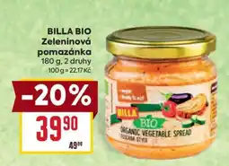 Billa BILLA BIO Zeleninová pomazánka nabídka
