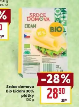 Billa Srdce domova Bio Eidam 30% plátky nabídka
