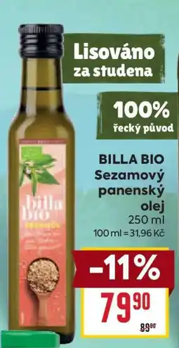 Billa BILLA BIO Sezamový panenský olej nabídka