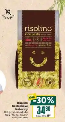 Billa Risolino Bezlepkové těstoviny nabídka