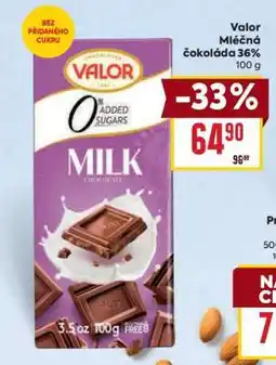 Billa Valor Mléčná čokoláda 36% nabídka