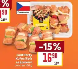 Billa Grill Party Kuřecí špíz se špekem nabídka