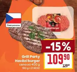Billa Grill Party Hovězí burger nabídka