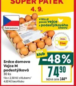 Billa Srdce domova Vejce M podestýlková nabídka