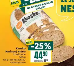 Billa Kvasko Kmínový chléb nabídka
