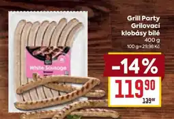 Billa Grill Party Grilovací klobásy bílé nabídka