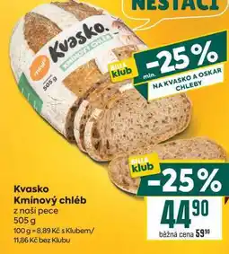 Billa Kvasko Kmínový chléb nabídka
