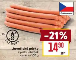 Billa Javořické párky nabídka
