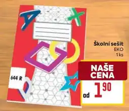 Billa Školní sešit nabídka