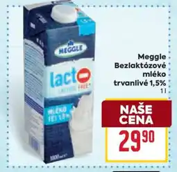 Billa Meggle Bezlaktózové mléko trvanlivé 1,5% nabídka