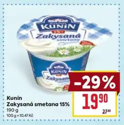 Billa Kunín Zakysaná smetana 15% nabídka