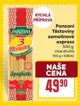 Billa Panzani Těstoviny semolinové express nabídka