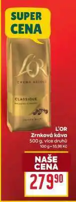 Billa L’OR zrnková káva nabídka