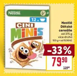 Billa Nestlé Dětské cereálie nabídka