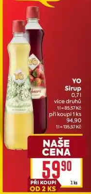 Billa Yo sirup nabídka