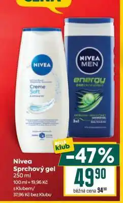 Billa Nivea sprchový gel nabídka