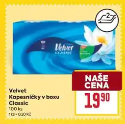 Billa Velvet Kapesníčky v boxu classic nabídka