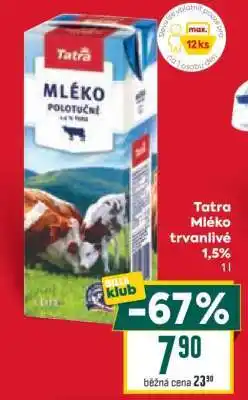 Billa Tatra Mléko trvanlivé 1,5% nabídka