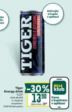 Billa Tiger Energy drink nabídka