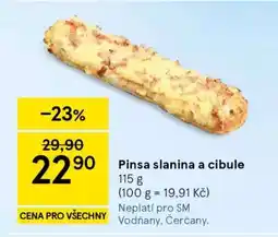 Tesco Pinsa slanina a cibule nabídka