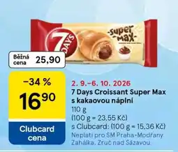 Tesco 7 Days Croissant Super Max s kakaovou náplní nabídka