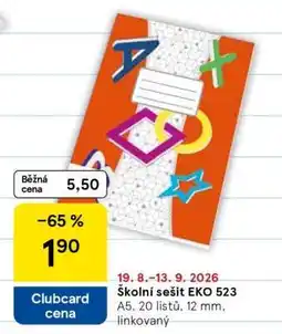 Tesco Školní sešit EKO 523 nabídka