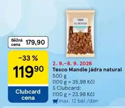 Tesco Tesco Mandle jádra natural nabídka