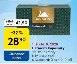Tesco Harmony kapesníky nabídka