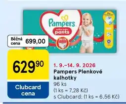 Tesco Pampers plenkové kalhotky nabídka