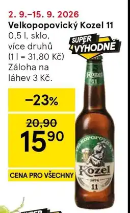 Tesco Velkopopovický Kozel 11 nabídka
