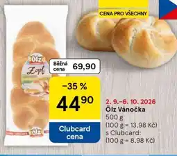 Tesco Ölz Vánočka nabídka