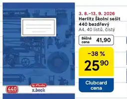 Tesco Herlitz Školní sešit 440 bezdřevý nabídka