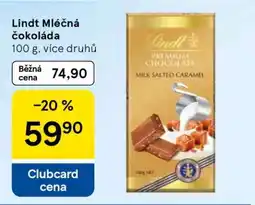 Tesco Lindt mléčná čokoláda nabídka
