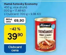 Tesco Hamé hotovky Economy nabídka