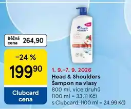Tesco Head&Shoulders šampon na vlasy nabídka