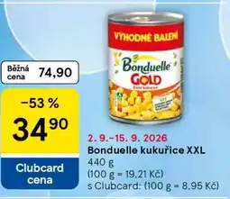 Tesco Bonduelle kukuřice XXL nabídka