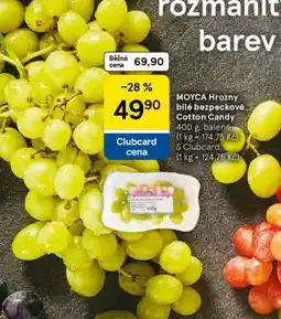 Tesco MOYCA Hrozny bílé bezpeckové Cotton Candy nabídka