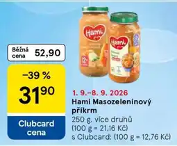 Tesco Hami masozeleninový příkrm nabídka