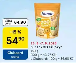 Tesco Sunar ZOO Křupky nabídka