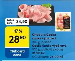 Tesco Chodura Česká šunka výběrová nabídka