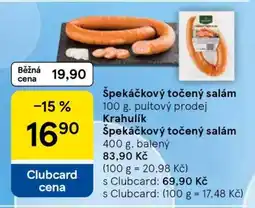 Tesco Špekáčkový točený salám nabídka