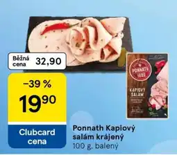 Tesco Ponnath Kapiový salám krájený nabídka