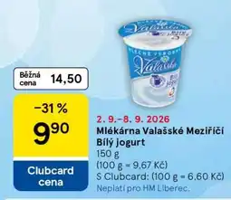 Tesco Mlékárna Valašské Meziříčí Bílý jogurt nabídka