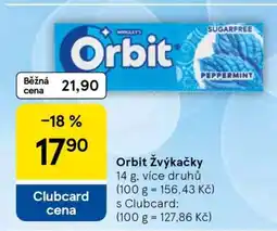 Tesco Orbit žvýkačky nabídka