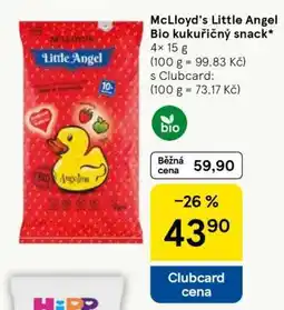 Tesco McLloyd's Little Angel Bio kukuřičný snack nabídka