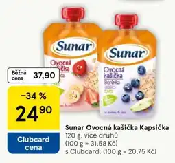 Tesco Sunar Ovocná kašička Kapsička nabídka